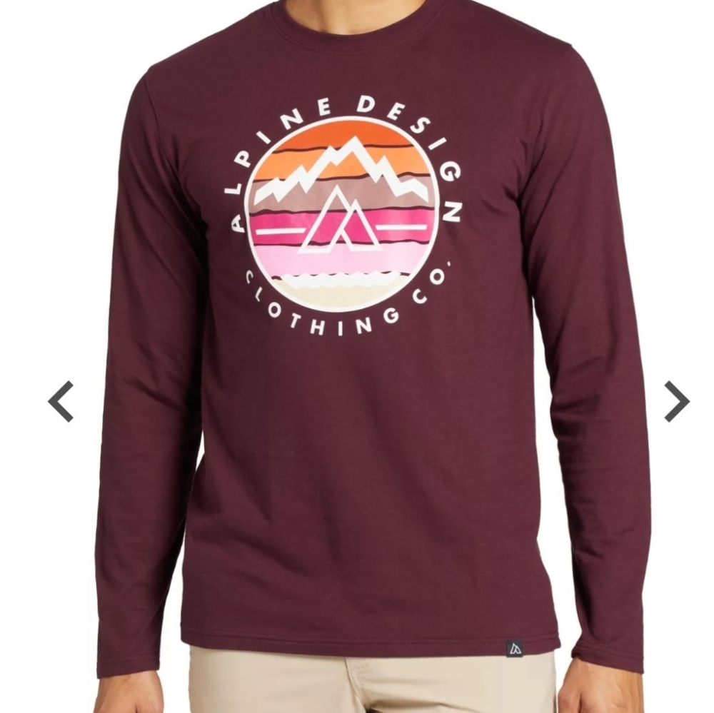 NWT Alpine Design Men's Long Sleeve Graphic T-Shirt